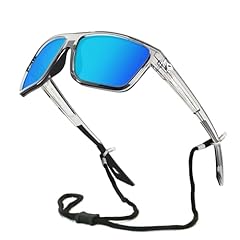 Clear-glossy Frame, Black Feet, Ice-blue Lenses