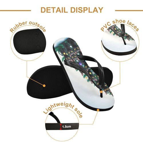 Burbuja Christmas Tree Flip Flops for Women Men, Soft Thong Sandals Rubber Slippers for Pool Beach Essentials3