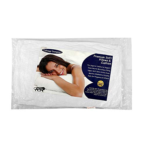 Image of 2 Pieces 400 GSM Breathable Fabric Soft Fluffy Sleeping Pillows (17 inch x 27 inch, 43.18 cm x 68.58 cm, White)