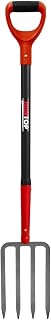 Heavy Duty 4-Tine Garden Digging Fork - 43" Spading Pitchfork for Potatoes, Soil Turning & Transplanting | Steel Head, Fiberglass Handle