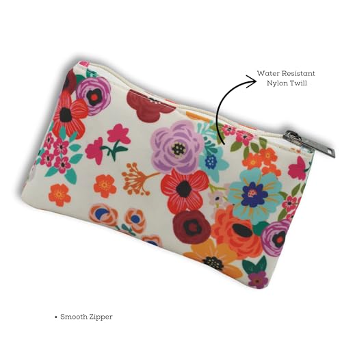 Image of VISMIINTREND Flat Flower Design Pouch - Girls & Boys, Adults Adorable and Multi-Purpose Organizer