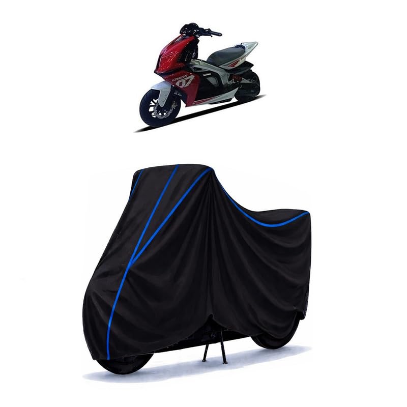 Image of Scooty Cover Water Resistant for X | Universal Scooter & Bike Cover | Heavy Duty UV Protection | Dust, Rain & Scratch Protection | Elastic Fit All Weather Indoor Outdoor | Black with Blue Piping