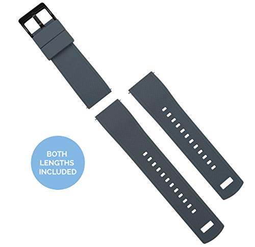 Image of 19mm Smoke Grey /Black - BARTON Elite Silicone Watch Bands - Black Buckle Quick Release