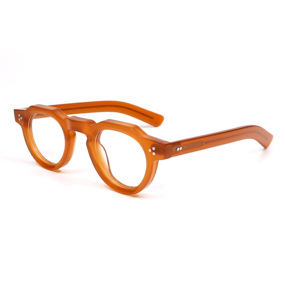 Lunettes de Lecture Rondes Designer, Lunettes Anti-Lumière Bleue, Monture Vintage Élégante en Acétate Renforcé pour Homme et Femme