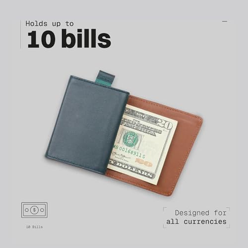 Image of The Frenchie Co. - Speed Wallet Mini - Ultra-Slim RFID Card Holder - Quick-Access Pull Tab - Minimalist Front Pocket Wallet in Full-Grain Italian Leather