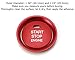 iJDMTOY 2pc Set Red Aluminum Keyless Engine Push Start Button & Surrounding Decoration Ring Compatible with Mazda 3 6 CX-3 CX-5 CX-9 MX-5 w/Push Start Engine Feature