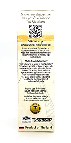 Sutharos Organic Thai Yellow Curry, Plant-Based, Vegan & Vegetarian, Gluten Free | Meal Kit Includes Herbs, Spices & Seasonings, Yellow Curry Paste, Coconut Milk (Pack Of 3) #TOP4