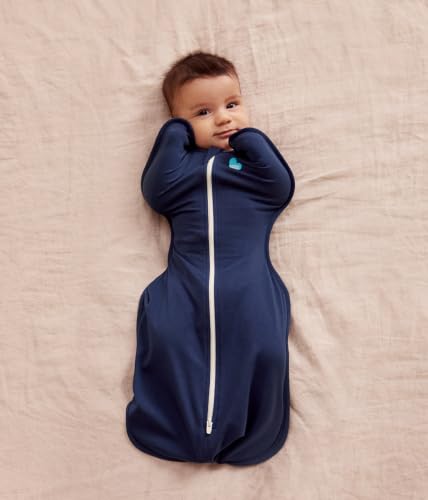 Image of Love to Dream Swaddle UP, Sleep Sack 0-3 Months, Self-Soothing, Improves Sleep, Secure Fit Helps Calm Startle Reflex, Baby Essentials Must Haves Newborn, 1.0 TOG, Small 8-13 lbs, Navy