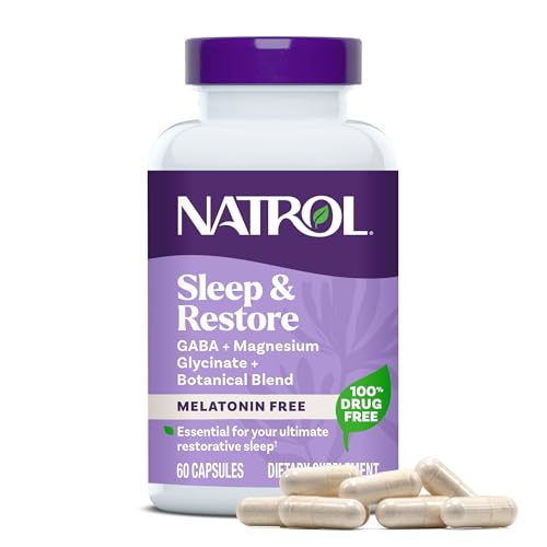 Natrol Sleep & Restore Magnesium Glycinate 100 mg Melatonin-Free 60 Count