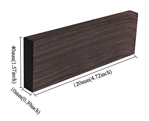 Tzong 2Pcs Black Ebony Lumber Wood Timber Handle Plate for Music Instruments DIY Tools 3/8"x1.5"x5"