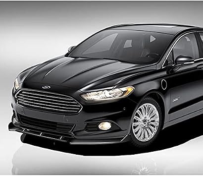 5pcs Combo Front Bumper Body Kit Lip + Side Skirt Extensions Diffuser Compatible with 2013-2016 Ford Fusion/Mondeo 2014 2015 (Painted Black)