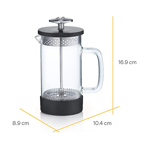 Barista & Co BC048-019 Cafetera de Prensa Francesa, Vidrio Acero Inoxidable, Negro - Imagen 5