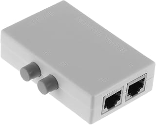 Mini 2 Ports 1x2 or 2x1 RJ45 Network Ethernet Manual AB Sharing Selector Switch Box Splitter Sharing Box White