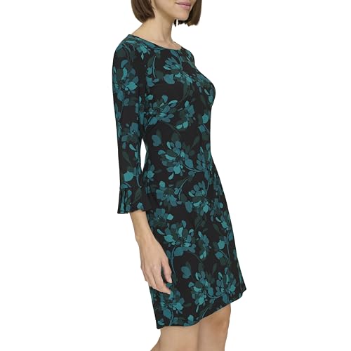 Tommy Hilfiger Women's 3/4 Sleeve Pleated Cuffs Shift Dress3