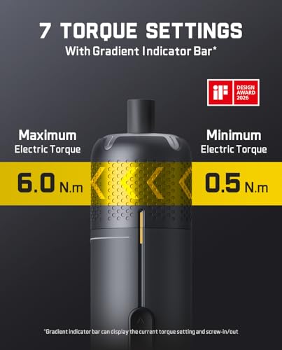 Fanttik S2 Pro 3,7V Elektroschrauber, Akku-Schrauberset, 7 Drehmoment (0,5 bis 6 Nm), 20 magnetische Bits, 1/4-Zoll-Sechskant-Aufnahme mit 90°-Adapter, geeignet für Möbel und Haushaltsreparaturen 2