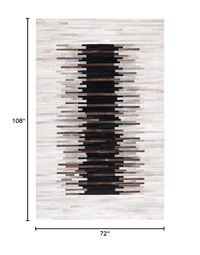 Tapete decorativo SAFAVIEH Studio Leather 6' x 9' gris y marrón miniatura 2