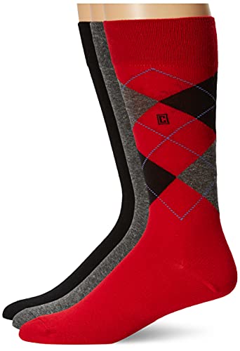 Chaps Men's Assorted Soft Dress Crew Socks with Argyle Fashion Patterns (3 Pack), red, Shoe Size: 6-12 Chaps Men's Assorted Soft Dress Crew Socks with Argyle Fashion Patterns (3 Pack), red, Shoe Size: 6-12