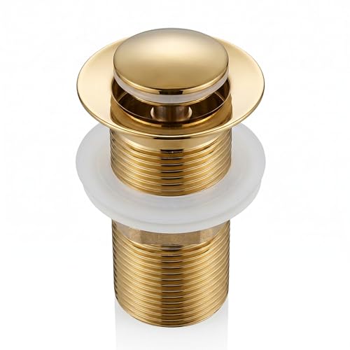 Image of InArt Waste Coupling for Wash Basin /Pure SS 5 inch Drain Out let System Full Thread Half-Cap Pop up Coupling for Wash Basin Accessories (Gold - Pack of 1)