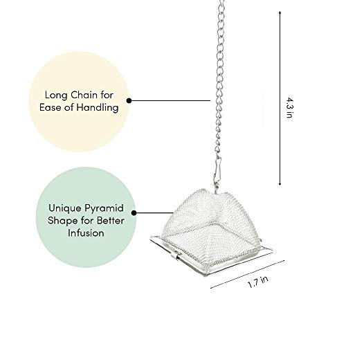 Image of VAHDAM, Pyramid Tea Infuser | Tea Infusers for Loose Tea | 18 /8 Stainless Steel Fine Mesh Strainer | Best Tea Infusers for Loose Tea | Tea Strainers | Loose Leaf Tea Infuser