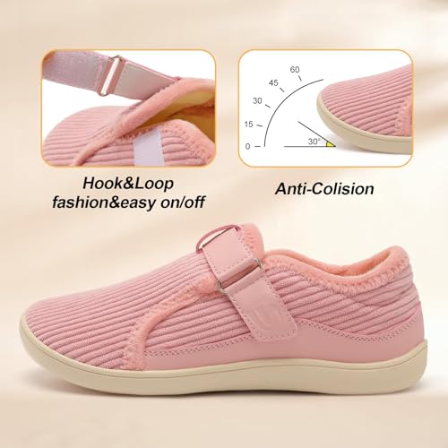 Image of Spesoul Wide Womens Slippers Adjustable House Shoes Indoor Outdoor Barefoot Slippers Cozy Walking Shoe Swollen Edema Diabetic Shoes