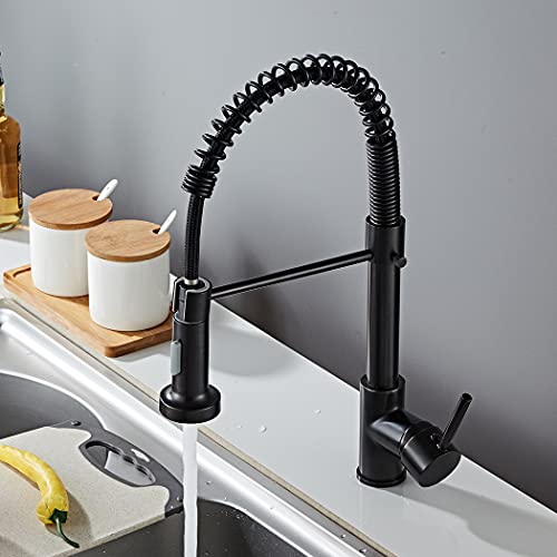 Grifo-de-cocina-extraible-con-resorte-monomando-muelle-de-latongrifos-para-fregadero-de-cocina-Agua-Caliente-y-Fria-negro