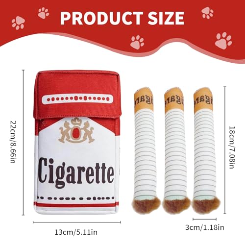 VARKAGE Aundespielzeug ZigaretteMit Hundeerziehungspfeife, Interaktives Zigaretten Spielzeug Hund, Cigarette Dog Toy, Interaktives Spielzeug für Kleine, Mittelgroße und Gro