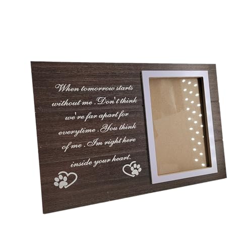 Wooden Photo Frame Pet Memorial Picture Frames Pet Memorial Gifts for Loss of Pet Cat Dog Paw Prints 6x4 Photo Frames for Pet Lovers - Image 4