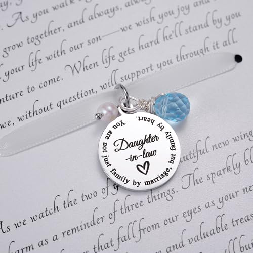 Image of MIXJOY Something Blue Gift for Bride, Wedding Day Bridal Blue Pearl Angel Wings Bouquet Garter Charm for Bride to Be