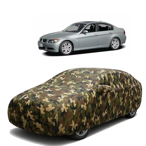 Image of Sulfar 100% Waterproof Car Body Cover Compatible with Mirror for BMW 325i with Long Lasting Durable Material (Triple Stitched, Full Bottom Elastic, Camouflage Army)