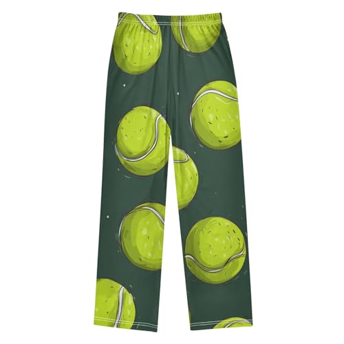 Tennis Balls Boys Long Pants Soft Trousers Elastic Waist Kids Lounge Bottoms with Pockets S-XL2