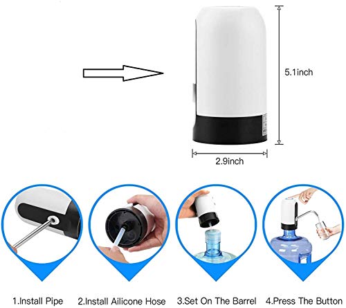 Replacement Silicone Tubing Hose for Water Bottle Pump, High Compatibility stainless steel tube for Most Electric USB Charging Automatic Drinking Water Pump, BPA Free