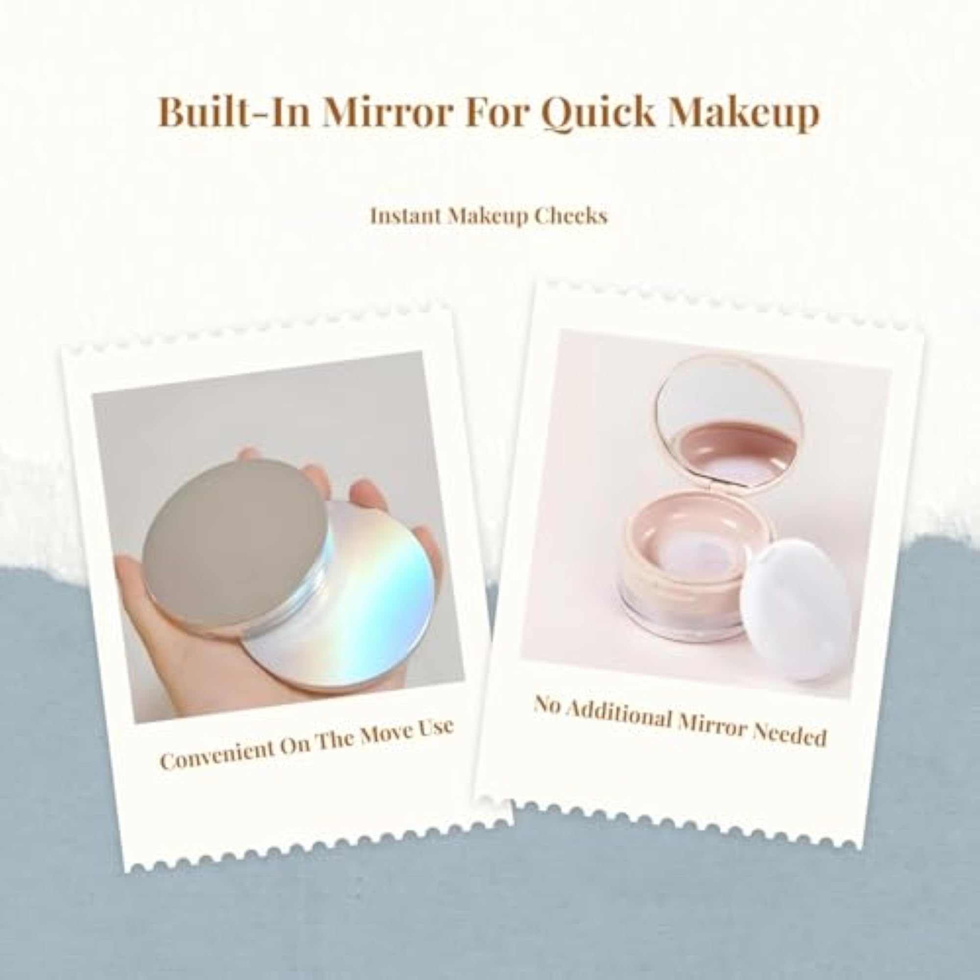 Thin Loose Powder Container with Mirror