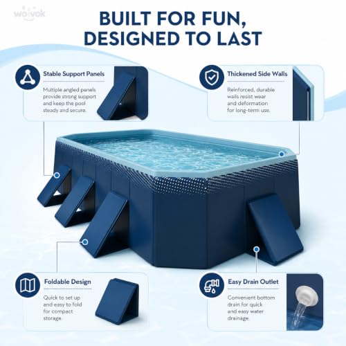 woivok Foldable Pool for Adults with Ground Cloth 115"×65"×22" by woivok - Used condition - US$104.49