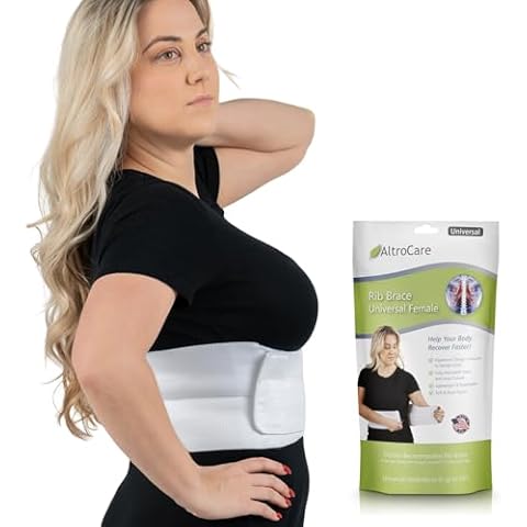 AltroCare Women's Rib Brace and Support Belt for Bruised, Fractured or Dislocated Ribs. Compression Wrap Contours to Female chest. (Plus Size Female) Cover