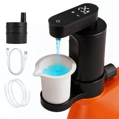 Electric Laundry Detergent Dispenser Automatic Laundry Dispenser for Liquid Detergent with Bottle Adapter USB Recharg 8ml/s Flow 5 Mode Smart Laundry Soap Pump for Laundry Room Organization Black