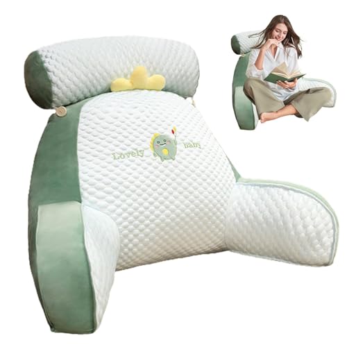 Almohada Lectura Cama,cojín Con Respaldo Apoyo Lumbar, Con Cuello Desmontable Y Brazos Para Sentarse En La Cama O El Respaldo, Almohada De Lectura Espalda Para Trabajar Relajarse 60×40cm/70×50cm