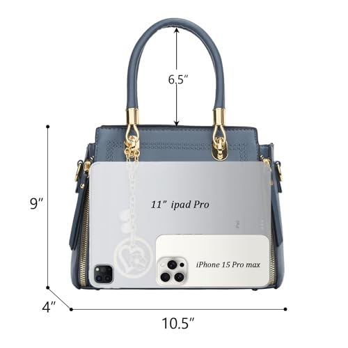 KKXIU Stylish Women Satchel Purses and Handbags Vegan Leather Top Handle Shoulder Crossbody Bag3