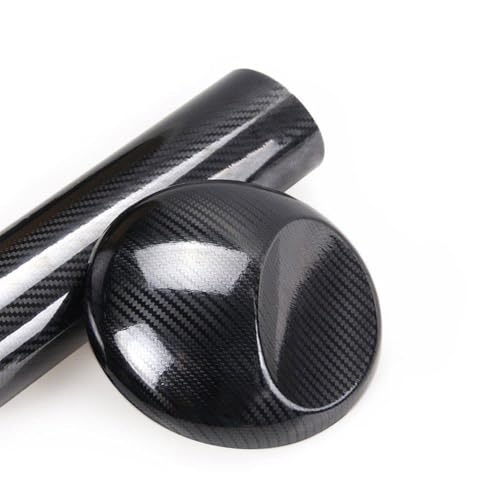 CVANU Self Adhesive Black 5D Carbon Fiber Vinyl Wrap Film Car Wrapping Vinyl Sticker for All Car_12''x24''inch