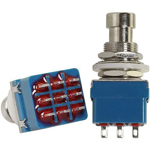 CENPEK 5Pcs 9 Pin 3PDT Effector Button Brush Box True Bypass Gitarreneffekte Pedal Box Stomp Foot Metallschalter