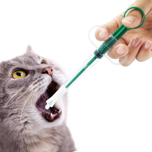 QIYADIN Cat Pill Shooter, Pet Pill Gun for Cats and Dogs, Pet Medicine Dispenser for Small Animals, Dog Piller Shooter with Fixed Soft Tip (Anti-Fall)