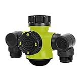 SJI-MFGA2-SJG - Aqua Joe PRO Multi-Function Outdoor Faucet and Dual Garden Hose Tap,Green