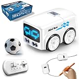 Magic Mini Rc Bus, 2026 Upgraded Magic Mini Bus Toy, Rc-Controlled with Auto Expressions & 4 Play Modes, Patrol Line & Adjustable Expressions (White)