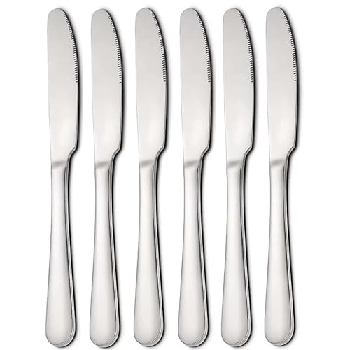 AEX 6X Stainless Steel Table Knives Set | Compact & Versatile Cutlery for Butter, Cheese, and Dining | Ergonomic Design, Dishwasher-Safe, Durable Serrated Blades - Image 4