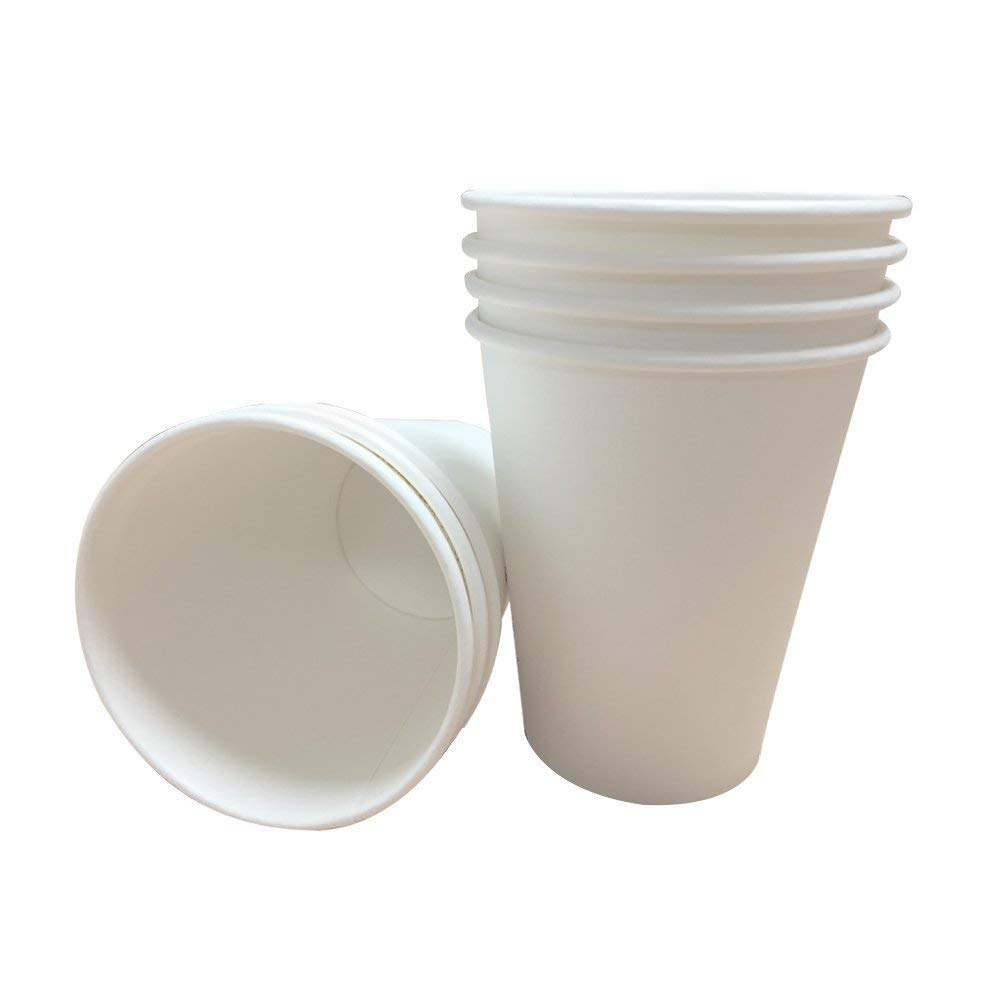 We Can Source It Ltd – Single Wall White Paper Cups 8oz – Recyclable Disposable Cups for Hot and Cold Drinks – Strong Paper Catering Cups for Home Office Cafes Events - Pack of 50