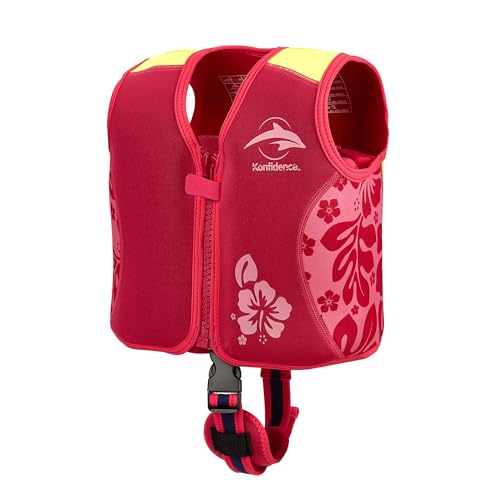 Konfidence Veste de Natation – Gilet de Natation Haut de Gamme avec Sangle de sécurité Amovible pour Enfants | Flottabilité réglable | Conforme CE (Oahu...
