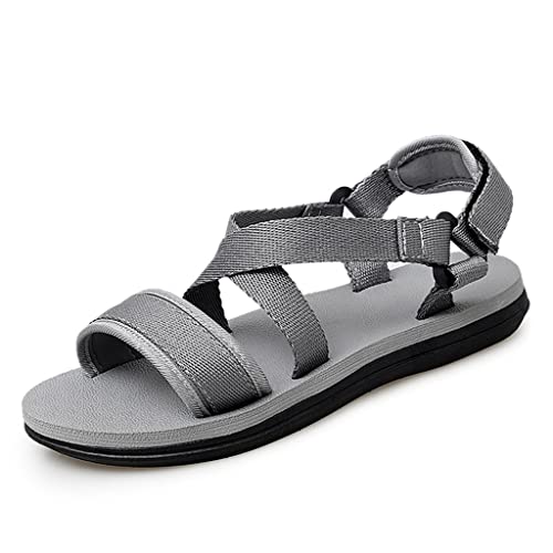 Men Sandals Beach Casual Shoes Men Slippers Comfort Water Flip Flops Sandalias(Gray,12code)