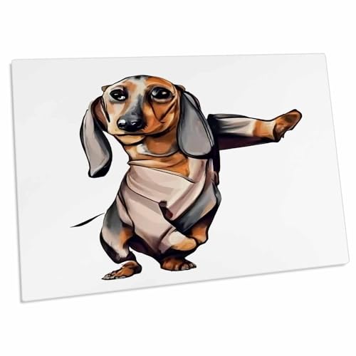 3dRose Pad para Escritorio con Diseño de Perro Dachshund miniatura 1