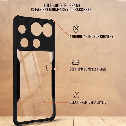Image of Jkobi Hybrid Back Cover Case for Nothing Phone 3 (Shockproof with Polycarbonate Clear Panel | Professional Black)