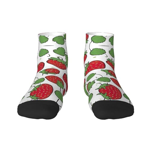 DURAGS - DURAGS Chaussettes cylindriques directes unisexes avec motif éléphant, chaussettes de sport et de loisirs pour toutes les occasions, Motif fraise 2, taille unique