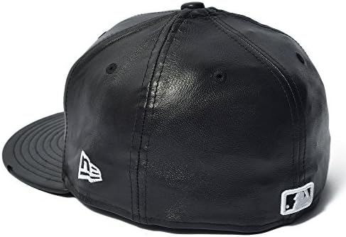 New Era 59Fifty Leather New York Yankees Black Fitted Cap (7 3/8
